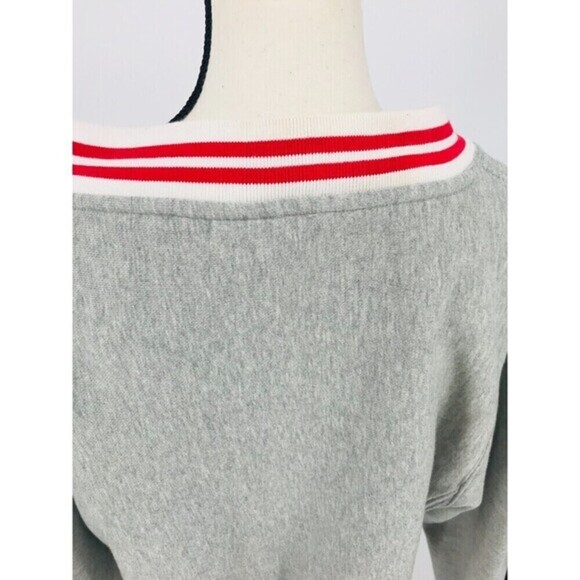 Champion Life Reverse Weave Yarn Dye Stripe Cropped V-Neck Sweatshirt‎ Women's S - Picture 8 of 12